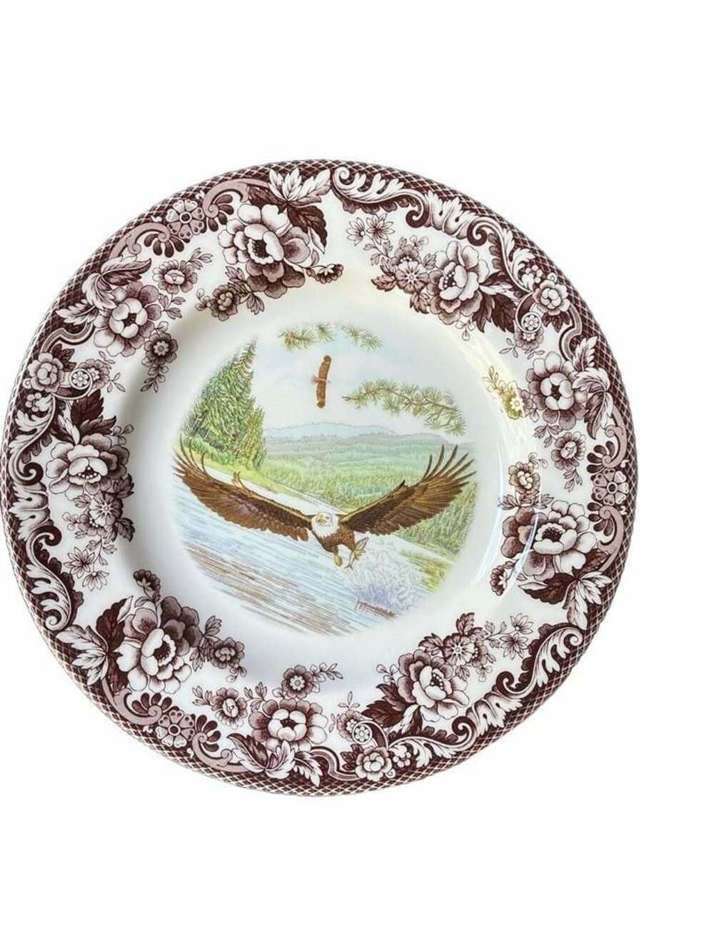 Woodland Spode Birds of Prey Spring Bald Eagle DINNER PLATE